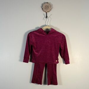 Vince Camuto Girls Burgundy Matching Kids Hoodie Set